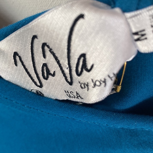 VaVa Appliqued Elephant, Blue Tunic Top, Angel Sleeve Poncho with Fringe, Size M - Picture 4 of 8